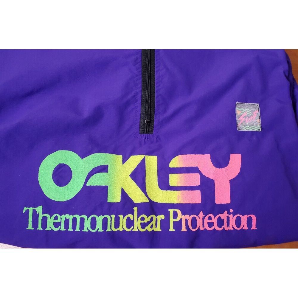 Surf Style Oakley Thermonuclear Protection Purple Pullover Windbreaker '90's Y2K - Picture 6 of 9
